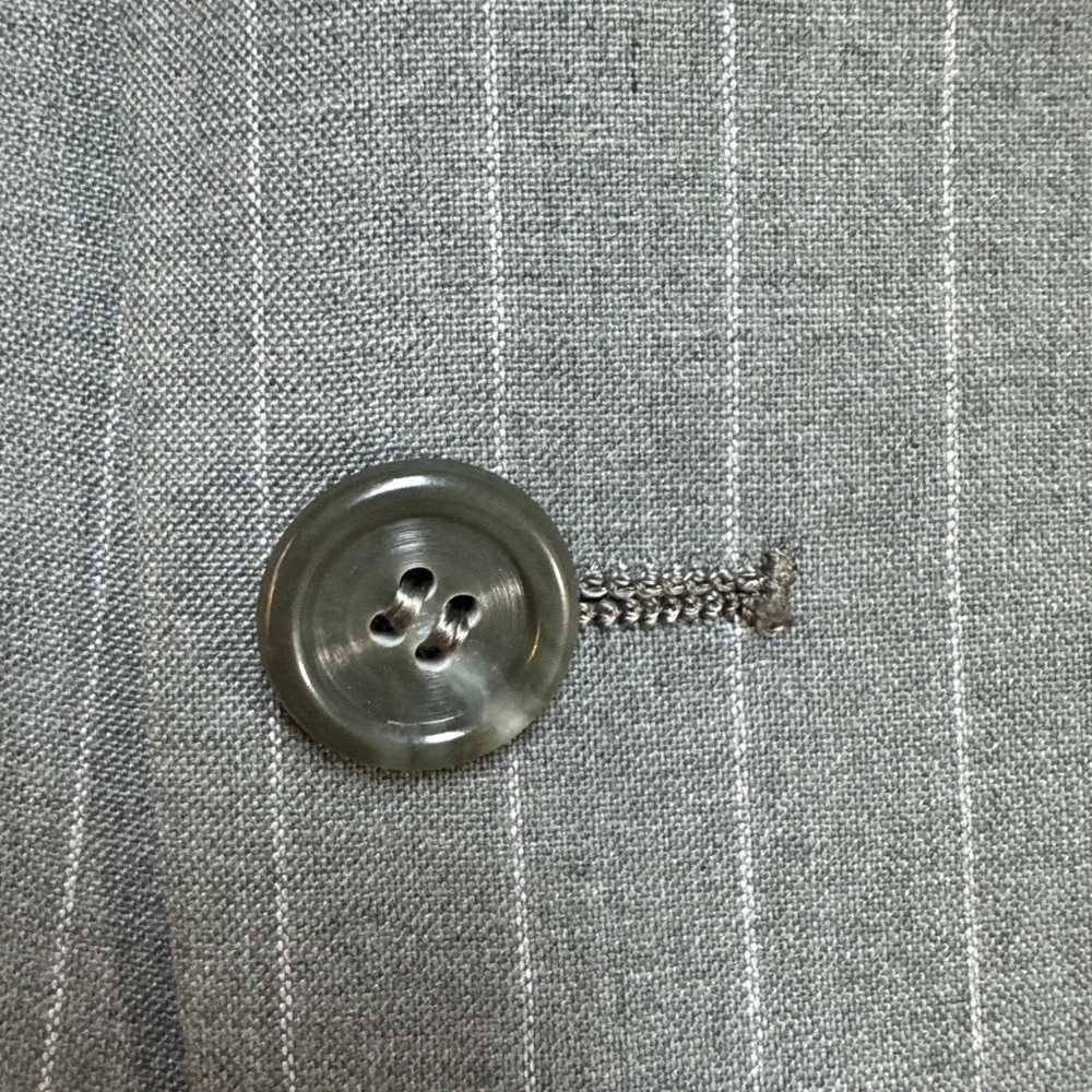 Bruce Douglass 2 Pc Suit Jacket 50XL BIG TALL Pants 44 x 34 Green Pin Stripe VTG